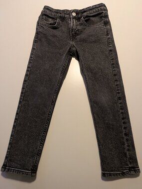H&M Boys Jeans Size 6 Gray Relaxed Fit Tapered Stretch Denim